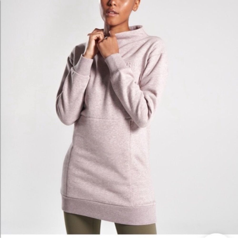 GymShark pink so soft long pullover sweatshirt Mock Turtleneck Size XS